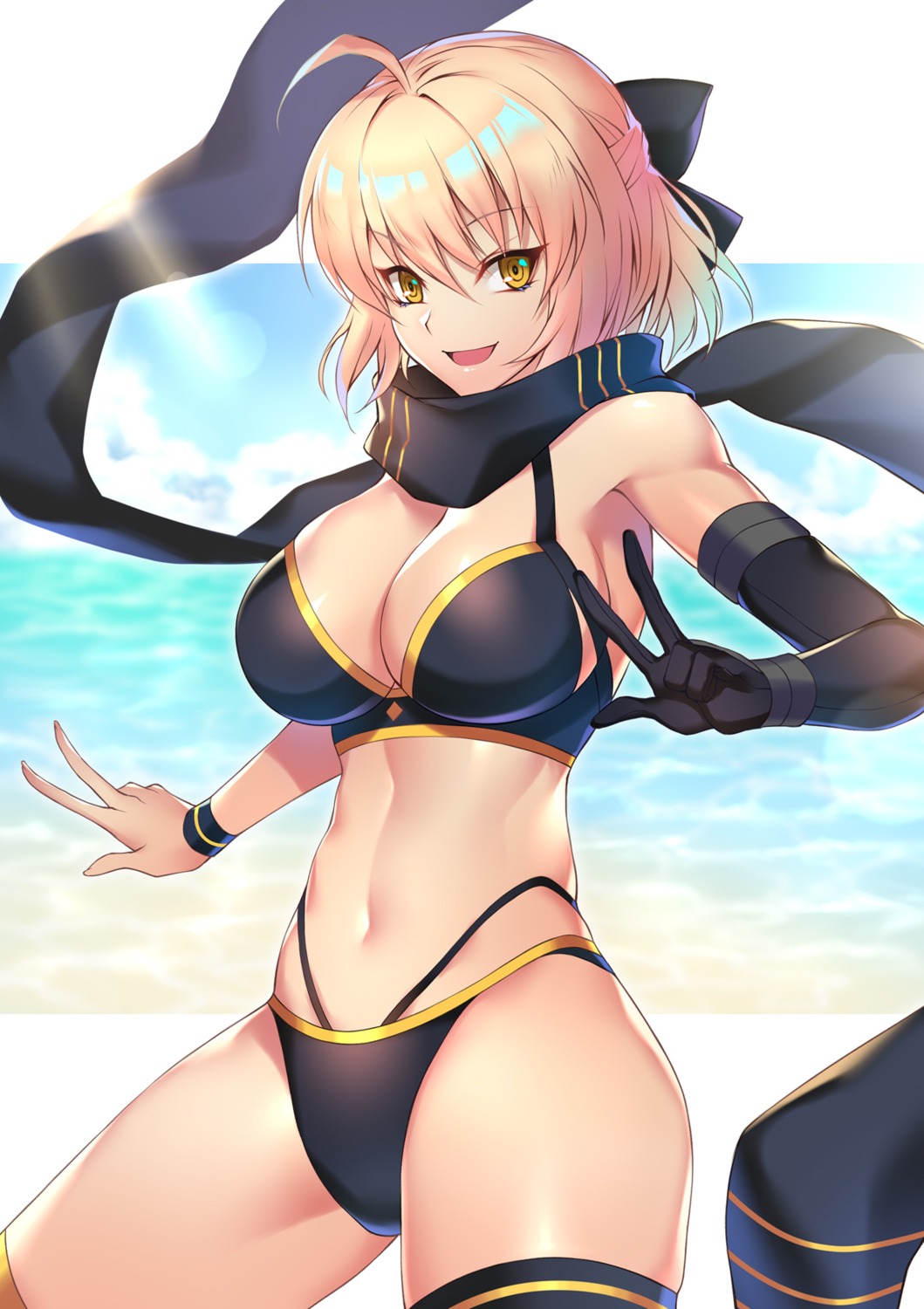 Nasaniliu Fategrand Order Okita Souji Fate Bikini Cleavage Swimsuits 563441 Yandere 1175